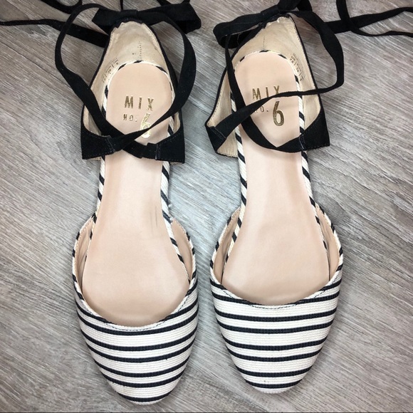 Mix No. 6 Shoes - Mix No. 6 striped lace up flats